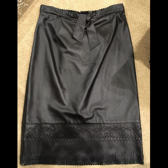 Escada Dresses & Skirts - Escada Black Lamb Leather Skirt Size 44